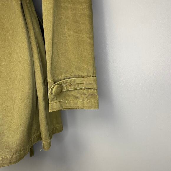 DKNY Jeans Military Style Olive Green Trench Coat Womens Size S - Picture 4 of 8